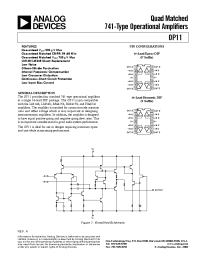 Datasheet OP11 manufacturer Analog Devices